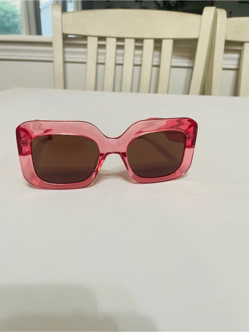 DIFF Giada Candy Pink Polarized Oversized Square Sunglasses